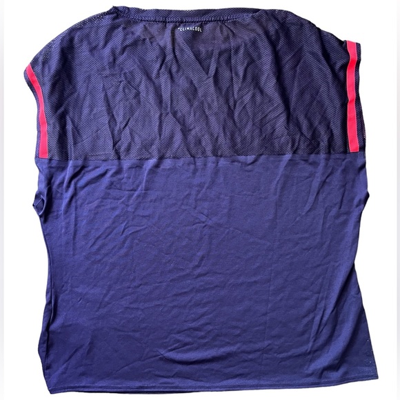 Adidas Womens Escouade Tennis Tee purple mesh contrast XL 21x23 - Picture 2 of 5